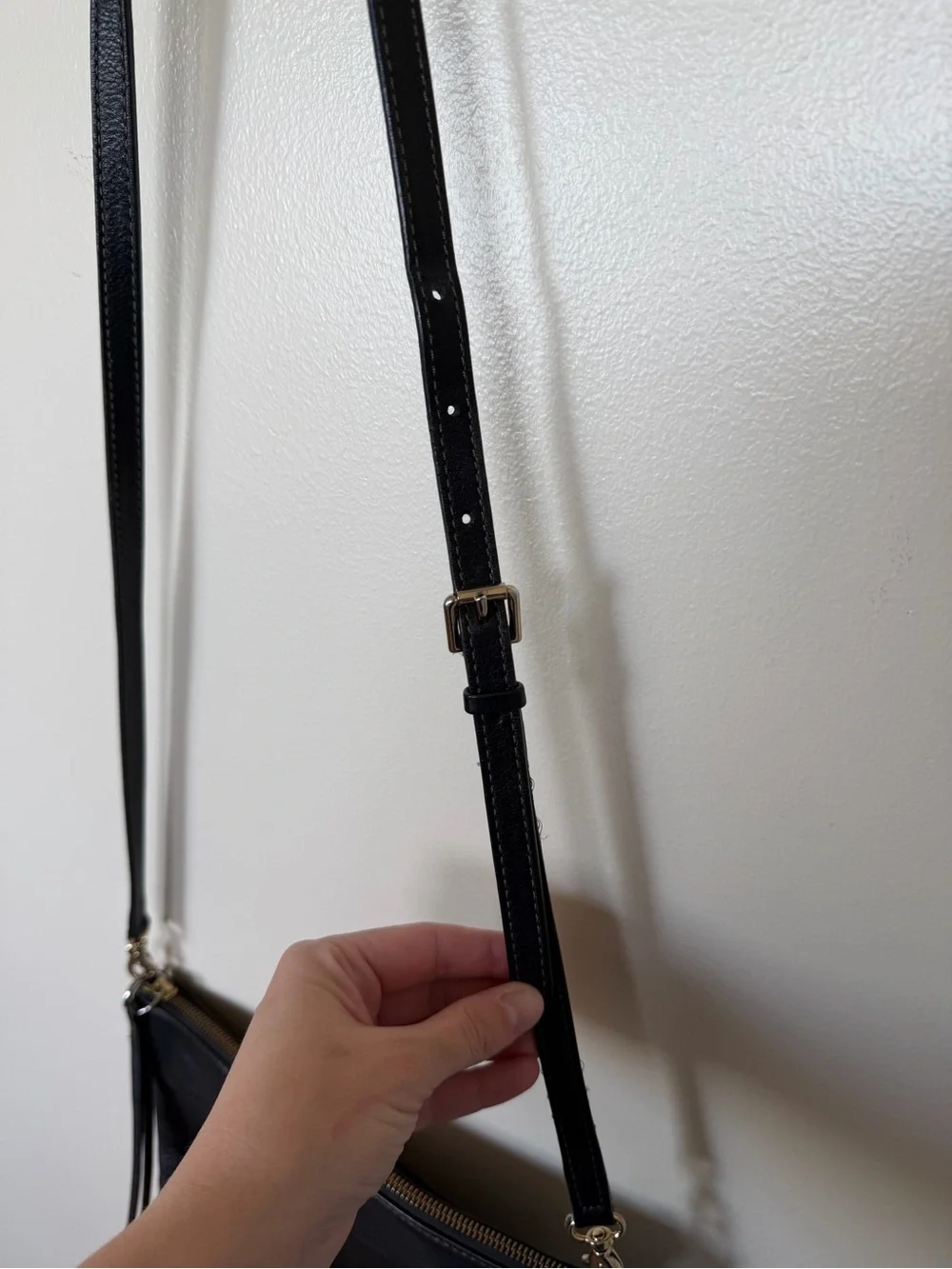 FOSSIL Black Pebbled Leather Crossbody